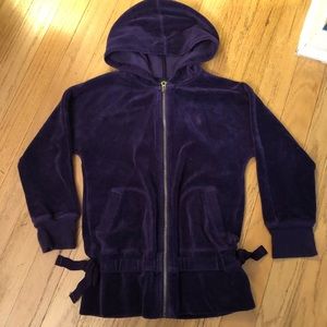 Purple RL velour hoodie size 4/4t EUC